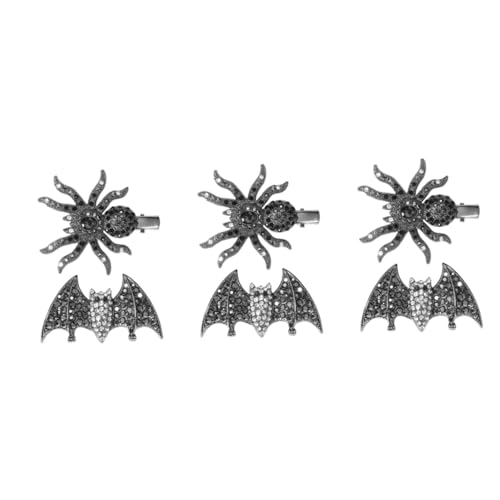 HAPINARY 6stücke Gothic Haarklammern Mit Fledermaus Und Spinnenmotiv Für Halloween Glitzernde Haaraccessoires Für Frauen Für Partys Und Besondere Anlässe von HAPINARY