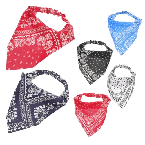 HAPINARY 6stücke Pack Haarschals Elastische Kopf-tücher Haartücher Für Damen Teenager Mädchen Für Musikfeste Reiten Und Outdoor-aktivitäten von HAPINARY