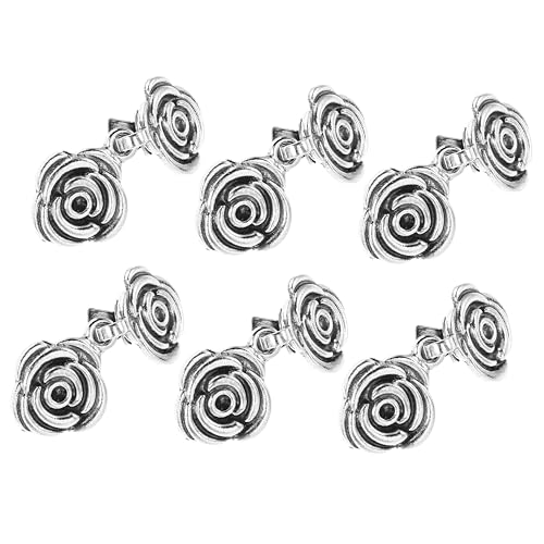 HAPINARY 6 Stück Retro Cardigan Clips mit Blumenmotiv Vintage Sweater Clasps für Damen Stilvolle Shawl Brooches für Cape Pullover und Strickjacken Stilvolle Kleidungsschließen von HAPINARY