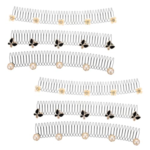 HAPINARY 6 Stück Teiliges Haarschmuck Unsichtbaren Haarfixierkämmen Elastisch und Schonend für Frauen und Mädchen zum Frisieren Haare Fixieren und Styling bei Alltag und Besonderen von HAPINARY