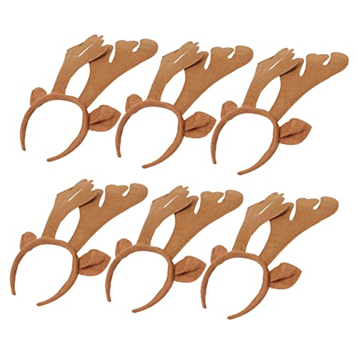 HAPINARY 6stücke Geweih-haarreif Mit Ohren Stirnband Für Weihnachtskostüme Partydekoration Braun von HAPINARY