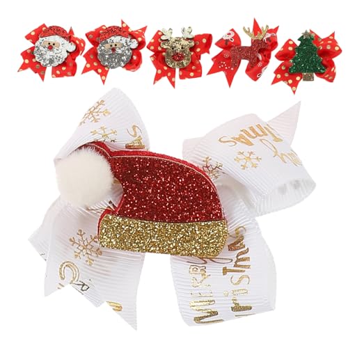 HAPINARY 6 Stücke Santa Claus Haarspange Weihnachten Baum Schleifen Haarclip Für Kinder Mädchen von HAPINARY