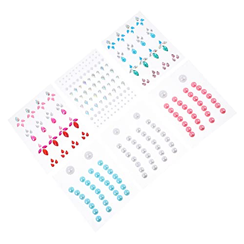 HAPINARY 6 Blätter Selbstklebende Gesicht Edelsteine Aufkleber für Augenbrauen Make Up Glitzer Juwelen für Partys Festival Hochzeit von HAPINARY