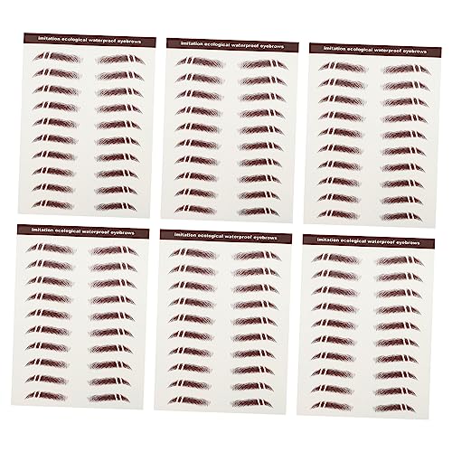 HAPINARY 6er Satz 3d Augenbrauen Aufkleber Wasserfest Temporär Falsche Augenbrauen Make-up Haltbar von HAPINARY