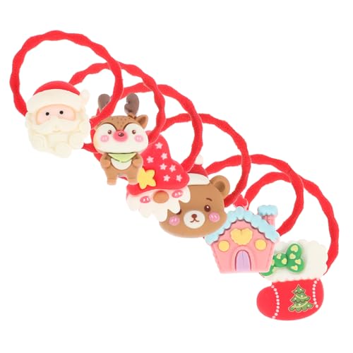 HAPINARY 6 Stück Weihnachts-haargummis Haarringe Für Mädchen Weihnachts-haarbänder Pferdeschwanzhalter von HAPINARY