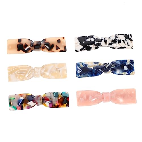 HAPINARY 6stücke Haarspange Für Damen Bogen-knoten Haarnadel Mit Schleife Acetat-haar-accessoire Stilvoller Haar Schmuck Für Kurze Lange Lockige Oder Glatte Haare von HAPINARY