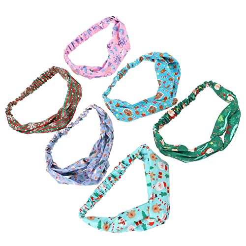 HAPINARY 6er Satz Elastische Weihnachts-haarbänder Rutschfeste Stirnbänder Zum Binden Passend Für Verschiedene Kopfgrößen von HAPINARY