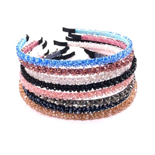HAPINARY 6stücke Kristall Stirnband Mit Strass Zweireihiges Haarband Für Frauen Und Mädchen Dünnes Haarreifen-design in Gemischten Farben von HAPINARY