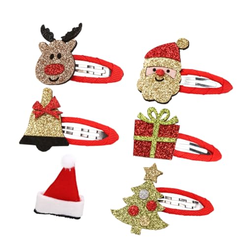 HAPINARY 6St weihnachtskopfschmuck für kleinkinder Weihnachtsmädchen Geschenk Haarnadel Haarspangen Haarschmuck Haar Klammern Winter Kopfbedeckung Weihnachtsschneemann von HAPINARY