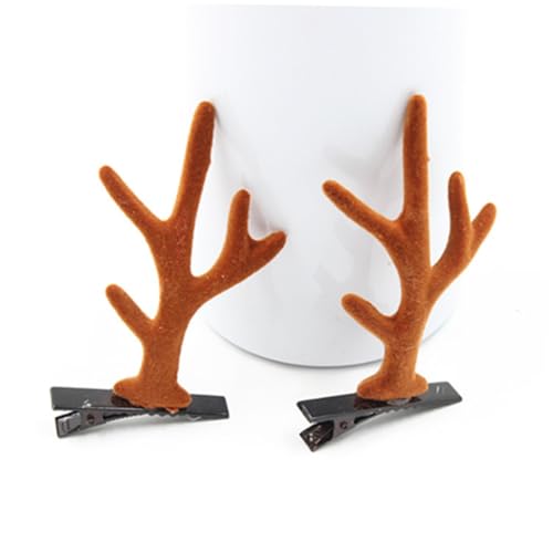 HAPINARY 6er Satz Rentiergeweih Haarspangen Mädchen Haarschmuck Party Deko Fotoaccessoire Geweih Nadeln Für Weihnachten von HAPINARY