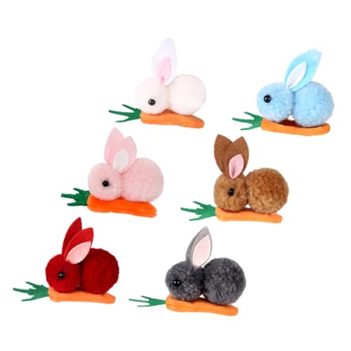 HAPINARY 6er Satz Süße Plüsch Häschen Haarspangen Kaninchen Karotten Spangen Kleine Dekorative Frisur Accessoires Für Mädchen Frauen von HAPINARY