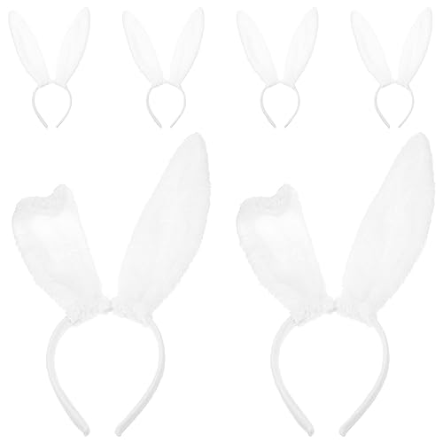 HAPINARY 6stücke Plüsch Hasenohren Stirnband Bunny Ohr Haarreif Party Cosplay Stirnbänder Kaninchenohr Haarband Stirnband Mit Ohren Für Damen Karneval Weihnachten Favor von HAPINARY