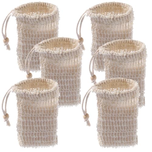 HAPINARY 6st Seifenbeutel Seife Nachfüllen Nachfüllungen Seifensparpad Schaumseifenspender Reisebehälter Für Stückseife Seifenetui Reise Seifenbehälter Beige Bettwäsche Aus Baumwolle von HAPINARY