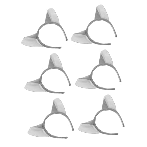 HAPINARY 6st Tierisches Stirnband Geweih Fuchs Leopard Stirnbänder Dschungel Tragen Ohr Kleider Foto -requisiten Plüsch-stirnband Tierhaarreifen Tierhaarbänder Stoff Grey von HAPINARY