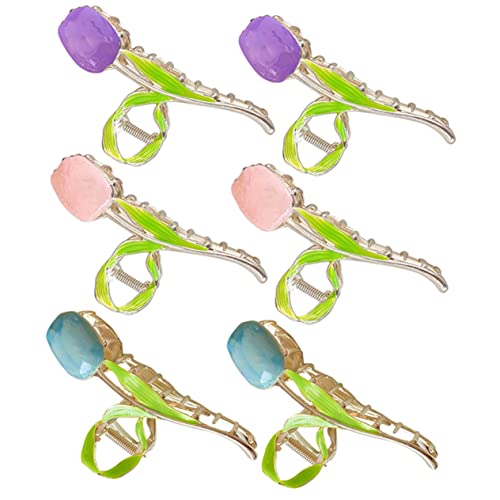 HAPINARY 6 Stück Tulpen-haarspangen Aus Metall Dekorative Blumen Haarspangen Für Damen Elegante Haarklammern von HAPINARY
