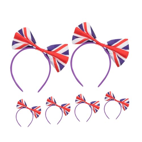 HAPINARY 6stücke Kopfbedeckungen Mit Schleife Und Britischer Flagge Stirnband Mit Union Jack Süße Haaraccessoires Für Fußballfans Und Uk Festival Party von HAPINARY