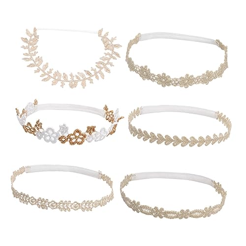 HAPINARY 6stücke Mädchen Haarbänder Mit Blumen Und Spitze Dehnbar Für Neugeborene Kleinkinder Bequeme Haarschmuck Accessoires Für von HAPINARY