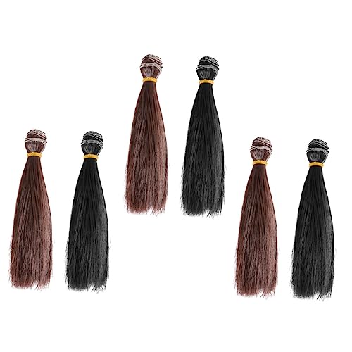 HAPINARY 6stücke Puppenperücke Haarteil Diy Puppe Zubehör Bastelbedarf Handarbeitsbedarf Perückenhaar Für Puppenhaar Und Puppenperücken von HAPINARY