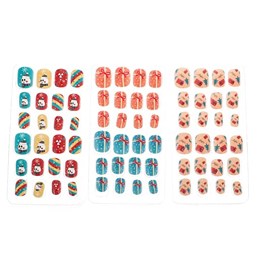 HAPINARY 72stücke Teiliges Weihnachts-nagelspitzen Für Junge Mädchen Künstliche Fingernägel Mit Cartoon-design Full Cover Fake Nails Für Festliche Looks Für Junge Mädchen von HAPINARY