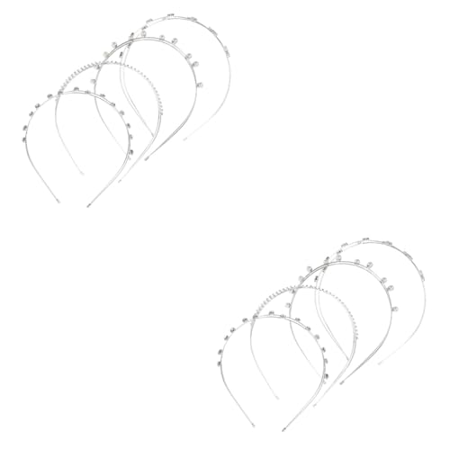 HAPINARY 8 Stk Stirnband für Doppelablaufbohrer Haarschmuck für Damen Simulationsperlen-Kopfschmuck modisches Haarband Perlenhaarschmuck kreativer Perlenkopfschmuck Strasssteine Silver von HAPINARY