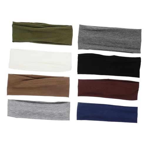 HAPINARY 8 Stück Teiliges Sport Stirnband für Damen Elastische Atmungsaktive und Schweißabsorbierende Fitness Stirnbänder Vielseitig für Yoga Laufen und Workout Bequem und Leicht Bunte von HAPINARY