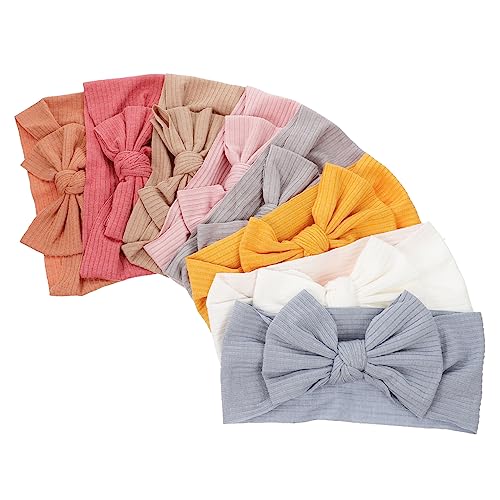 HAPINARY 8-teiliges Stirnband Für Babys Mit Schleifen Verziert Elastisches Kopftuch Passt Den Kopf Geeignet Für Neugeborene von HAPINARY