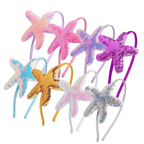 HAPINARY 8stücke Seestern Haarreif Kopfschmuck Ohrclips Meerestier Haarclip Haarschmuck Für Mädchen Party Hochzeit Alltagsdekoration von HAPINARY