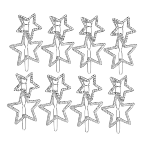 8St Haarnadel Haar Klammern Haarspangen Clips für dickes Haar Haarschmuck für Damen Haarklammer Star-Clips Stern schneidet Haare Diamant Seitenclip Zubehör Kopfbedeckung Fräulein von HAPINARY