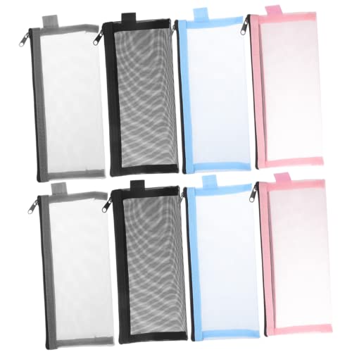 HAPINARY 8st Netz Transparentes Federmäppchen Etui Geldbörse Federmäppchen Ästhetik Durchsichtige Kosmetiktasche Federmäppchen Groß Federmäppchen Gänseblümchen Bleistifte Bindemittel Nylon von HAPINARY