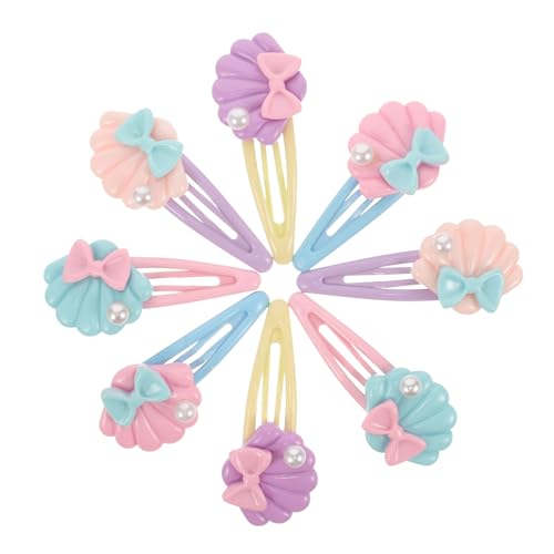 HAPINARY 8 Stück Haarspangen Mit Druckknöpfen Muschelspangen Haarnadeln Für Damen Accessoires Für Kurzes Haar von HAPINARY