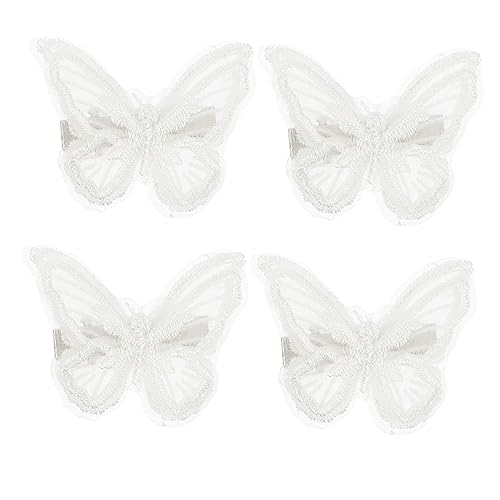 HAPINARY 9paare Schmetterling Haarklammern Mit Stickerei Haarschmuck Für Mädchen Für Hochzeiten Partys Und Alltag Doppelschichtige Haarspangen Weiß von HAPINARY