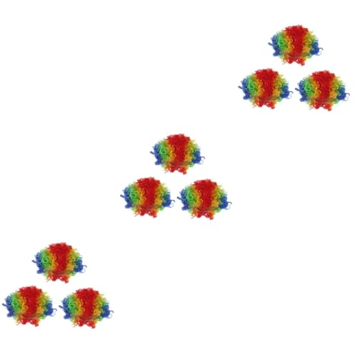 HAPINARY 9 Stk Perücke für Fußballfans perücken für halloween faschingsn Afro n clownn Clown-Kopf-Stütze Afro Kostüm Clown Kostüm Fans Colorful von HAPINARY