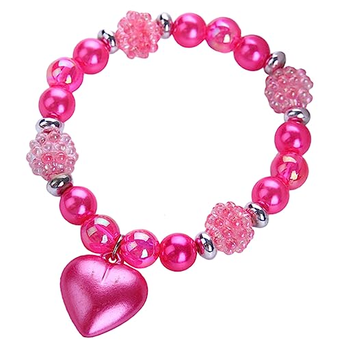 HAPINARY Armband mit Perlen und Elastisches Leichtes Schmuckstück für Mädchen Rotes Resin Armband Damen Handgelenk Dekoration für Geburtstage und Alltag von HAPINARY