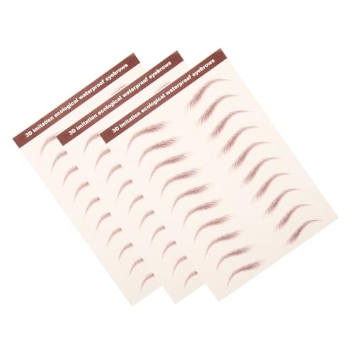 HAPINARY 3blätter Augenbrauen Aufkleber Wasserdichte Realistische Transfer-sticker Für Unebene Und Fehlende Augenbrauen Einfach Anzuwenden Und Kreativ Gestalten Braun Zx von HAPINARY