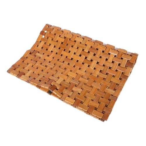 HAPINARY Bambus-badezimmermatte Rutschfeste Bodenmatte Faltbare Duschmatte Badezimmer-bodenmatten Sauna-accessoire Holzbadematte Tragbare Matte Für Spa von HAPINARY