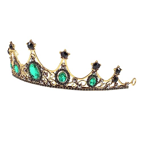 HAPINARY Barock Damen Krone Haarreif mit Grünen Strasssteinen Eleganter Brautschmuck für Hochzeit Party und Kostüm Auffällige Festliche Tiara für Braut und Damen Stilvolles Headpiece von HAPINARY