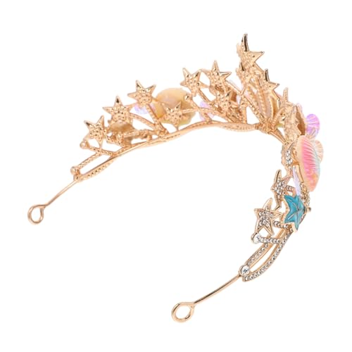 HAPINARY Barocke Muschelkrone Haarschmuck Damen Leichtes Haarreif Prinzessin Party Braut Meerjungfrau Kostüm Accessoire Stilvolle Fisch Seestern Verzierung von HAPINARY