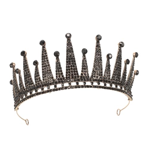 HAPINARY Barocke Schwarze Tiara mit Strasssteinen Leichte Langlebige Brautkrone aus Robustem Legierungs Material Haarschmuck für Hochzeit Halloween Festliche Anlässe HAPINARY Barocke Schwarze Tiara mit Strasssteinen Leichte Langlebige Brautkrone aus Robustem Legierungs Material Haarschmuck für Hochzeit Halloween Festliche Anlässe von HAPINARY