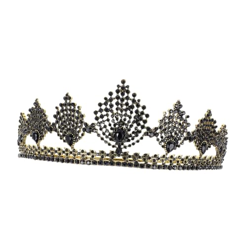 HAPINARY Barockstil Vintage Krone mit Funkelnden Strasssteinen Halbrund Leichtes Metall Eleganter Haarschmuck für Damen Geeignet für Hochzeiten Festtage und Besondere Anlässe von HAPINARY