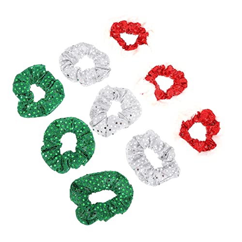 HAPINARY Bezaubernde Haargummis mit Pailletten 9 Stück Weihnachtshaarbänder modischer Haar-Accessoires für Frauen Männer Jungen und Mädchen von HAPINARY
