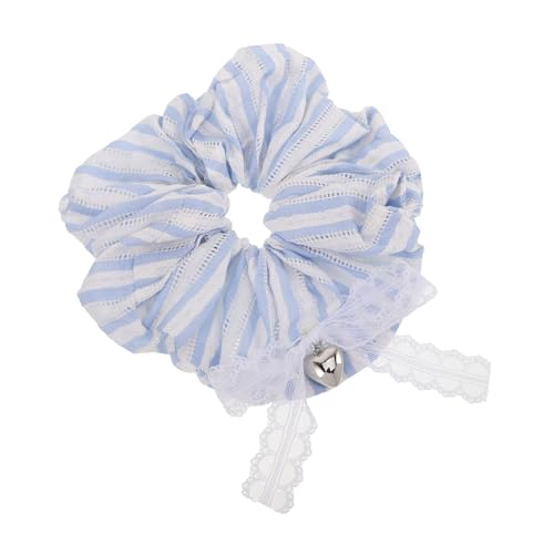 HAPINARY Blau Gestreiftes Spitzen Haargummi Damen Elastisches Haargummi Haarschmuck Mädchen Haarband Haarknoten Halter Elegant Modisches Haarseil für Einfache Frisurgestaltung von HAPINARY