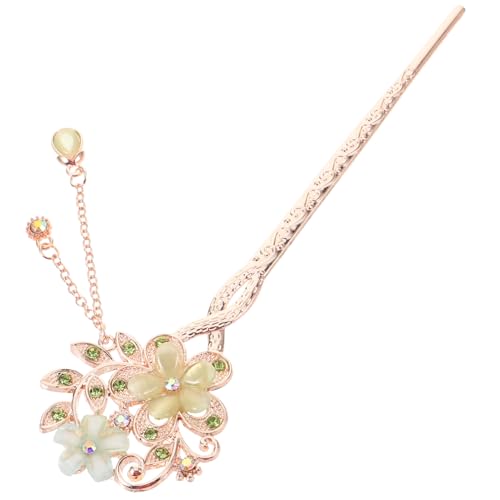 HAPINARY Blumen-haarstäbe Aus Legierung Haarstäbchen Für Damen Traditionelles Haar-accessoire Mit Edelstein-design von HAPINARY