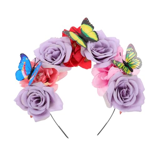 HAPINARY Blumen-Schmetterlings-Kopfschmuck Halloween-Kopfbedeckungen für Frauen Schmetterlings-Stirnband für Damen haarschmuck für damen haarzubehör für damen Stirnband für die Teeparty von HAPINARY