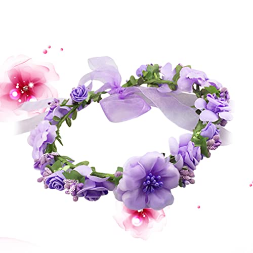 HAPINARY Blumenstirnband Haarkranz Blumenkrone Kopfschmuck Für Blumenmädchen Verstellbar Natürlich Aussehend von HAPINARY