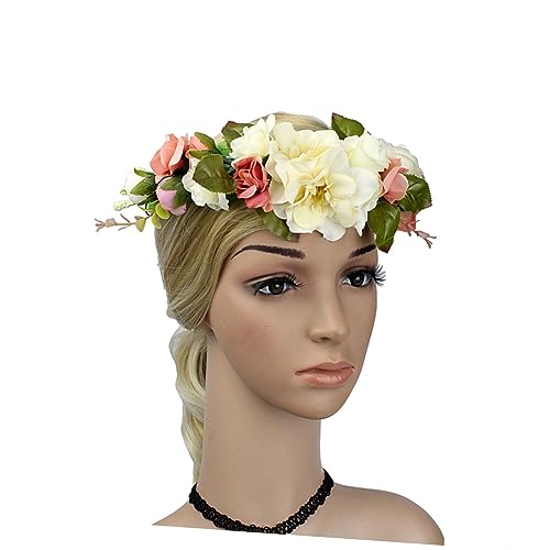 HAPINARY Haarschmuck Stirnband Für Damen Mädchen Hochzeit Blumenkranz Kopfschmuck Verstellbares Banddesign Accessoires Für Party Feiertage von HAPINARY