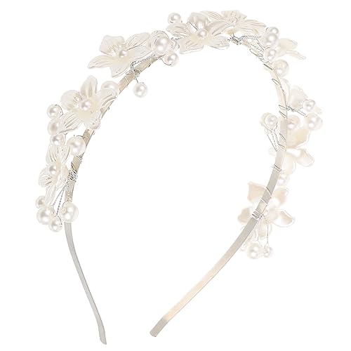 HAPINARY Perlenblumen-stirnband Hochzeitshaarteil Braut Brautjungfern Haar-accessoire Für Damen Legierung Kunstperlen von HAPINARY