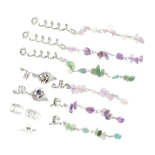 HAPINARY Braids Schmuck Teilig Silberfarbene Dreadlock Haaranhänger mit Eleganten Steinakzenten Langlebiger Haarschmuck für Frauen Vielseitig für Zöpfe und Haarverlängerungen Geeignet von HAPINARY