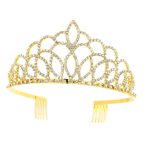 HAPINARY Braut Tiara Krone mit Funkelnden Strasssteinen Leichtes Headpiece Haarschmuck für Damen Verstellbar Elegant für Hochzeit Tanz und Besondere Anlässe Geeignet von HAPINARY
