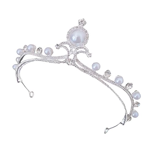 HAPINARY Bridal Wedding Tiara für Mädchen Leichte Haarspange mit Strass und Perlen Dekorative Braut Hochzeitskrone Einfach zu Tragen Langlebiges Braut Accessoire von HAPINARY