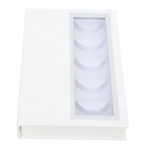 HAPINARY Buchförmiger Wimpern-organizer Aus Hochwertigem Material Tragbare Aufbewahrungsbox Mit Offenem Fenster Für Künstliche Wimpern Weiß von HAPINARY